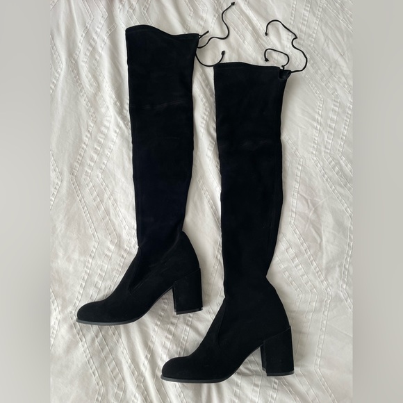Stuart Weitzman Tieland Over The Knee OTK Boot - Black Suede - 8.5 US - Picture 5 of 16